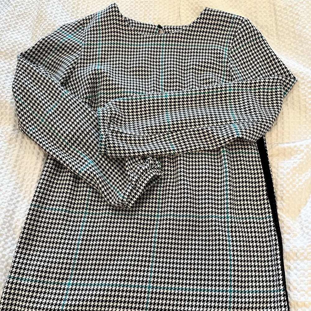Zara houndstooth a line dress